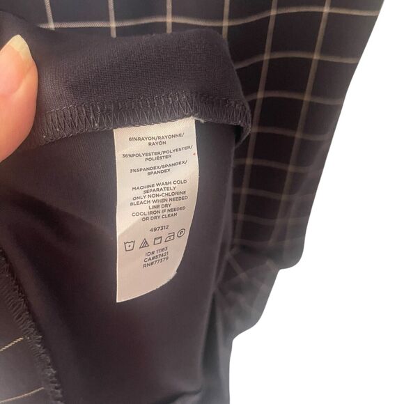 Ann‎ Taylor Size 4 Navy Blue Plaid Office Career Shealth Above Knee Dress - Picture 7 of 10